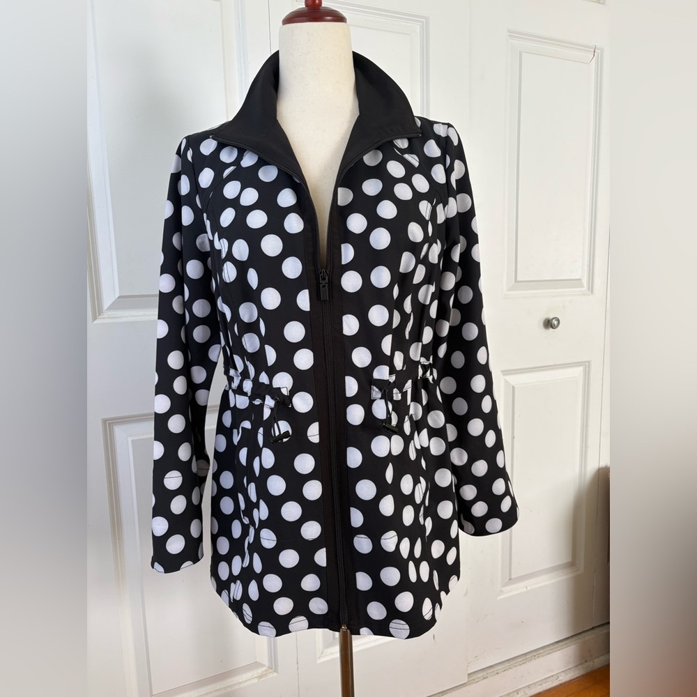 Chicos Polka Dot full zip jacket size 0